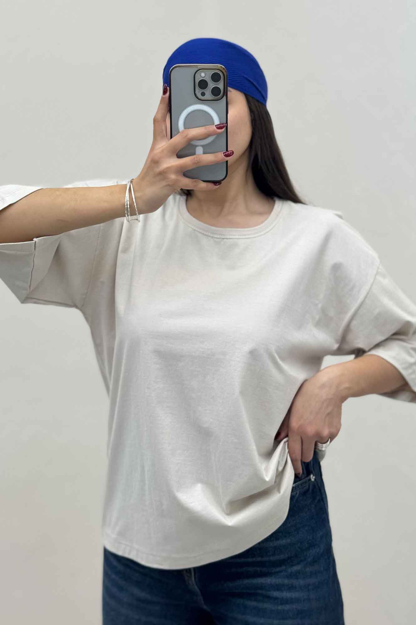 تیشرت ساده باکسی روبان کد 301