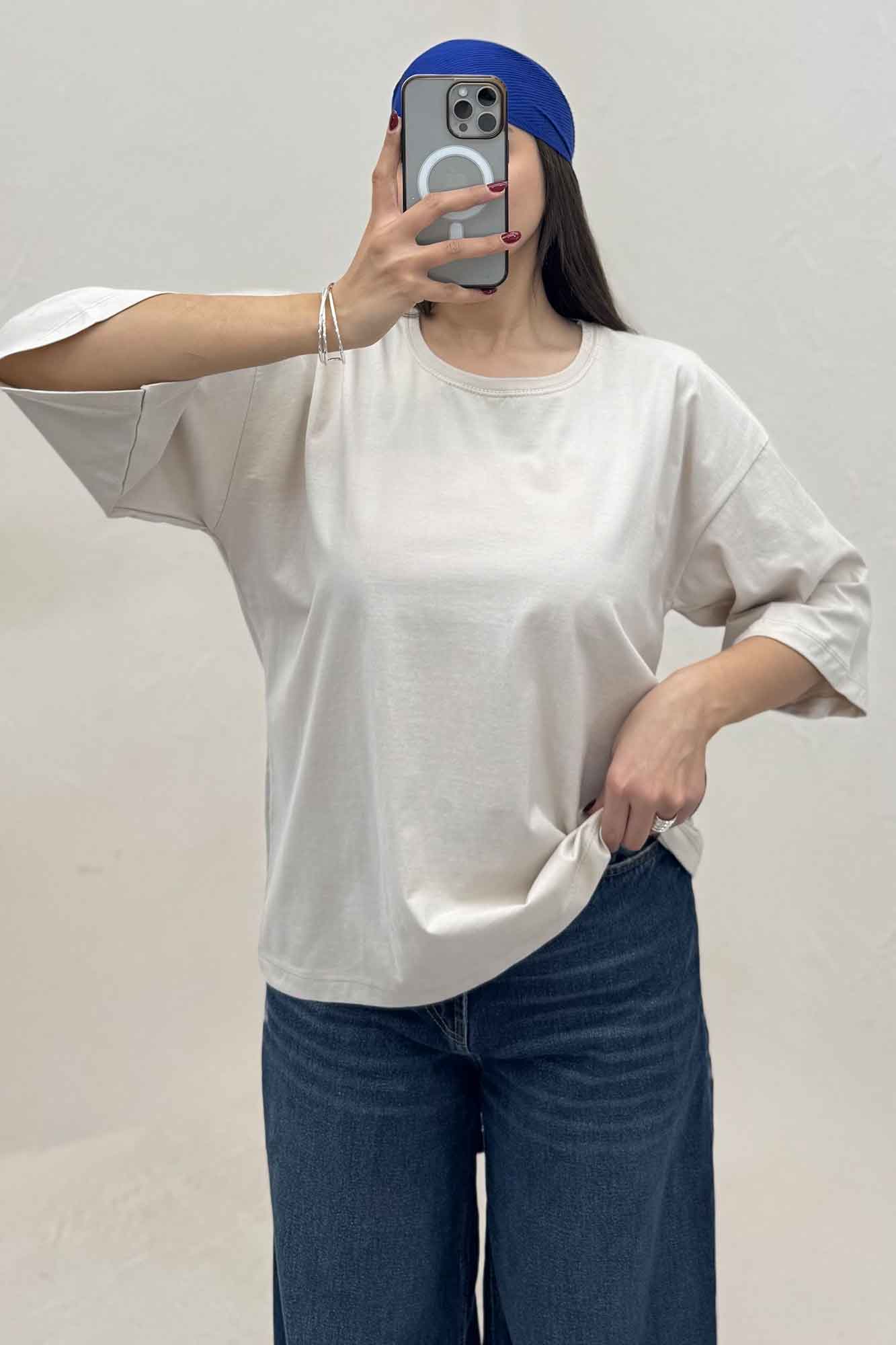 تیشرت ساده باکسی روبان کد 301