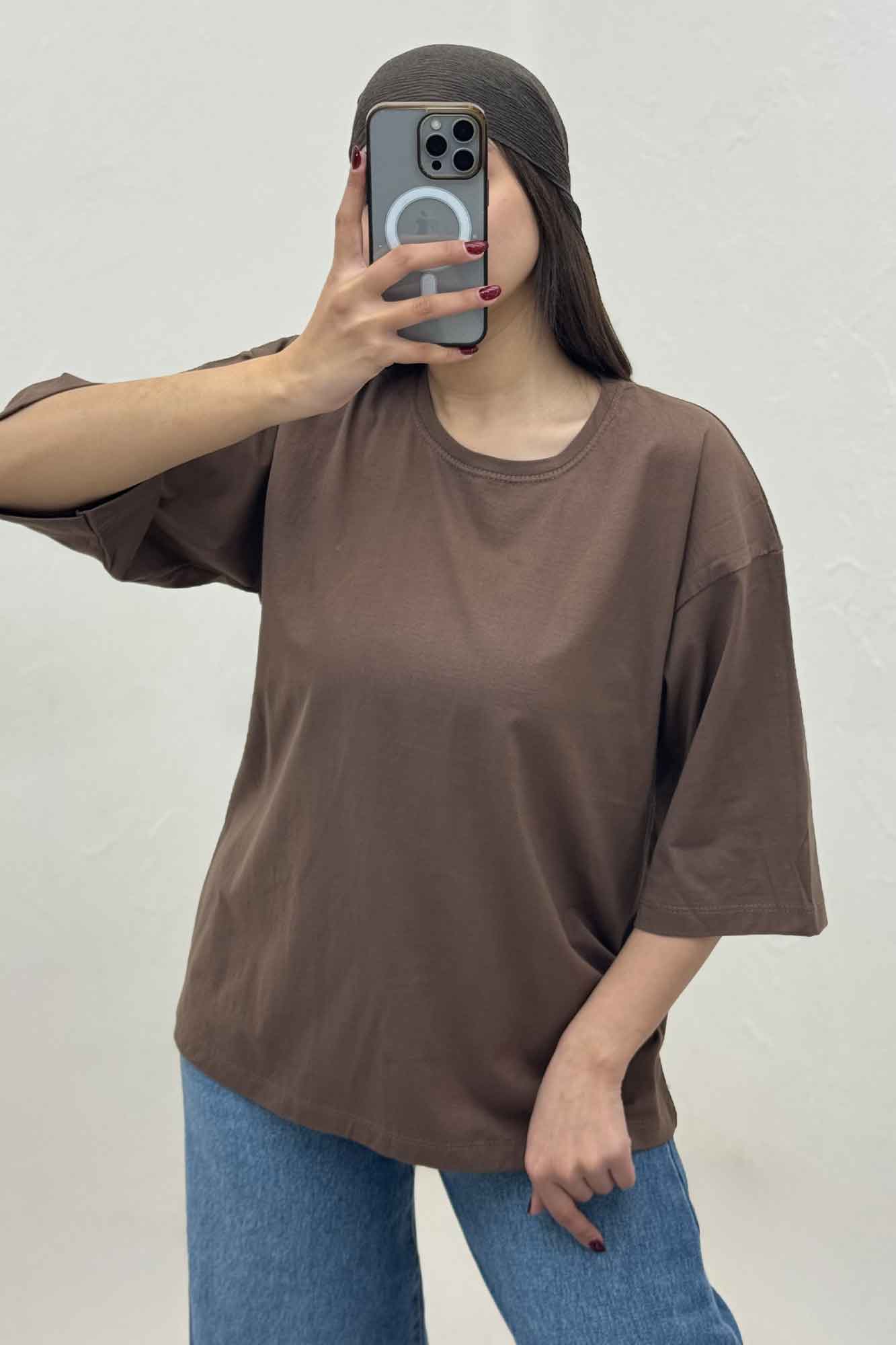 تیشرت ساده باکسی روبان کد 301