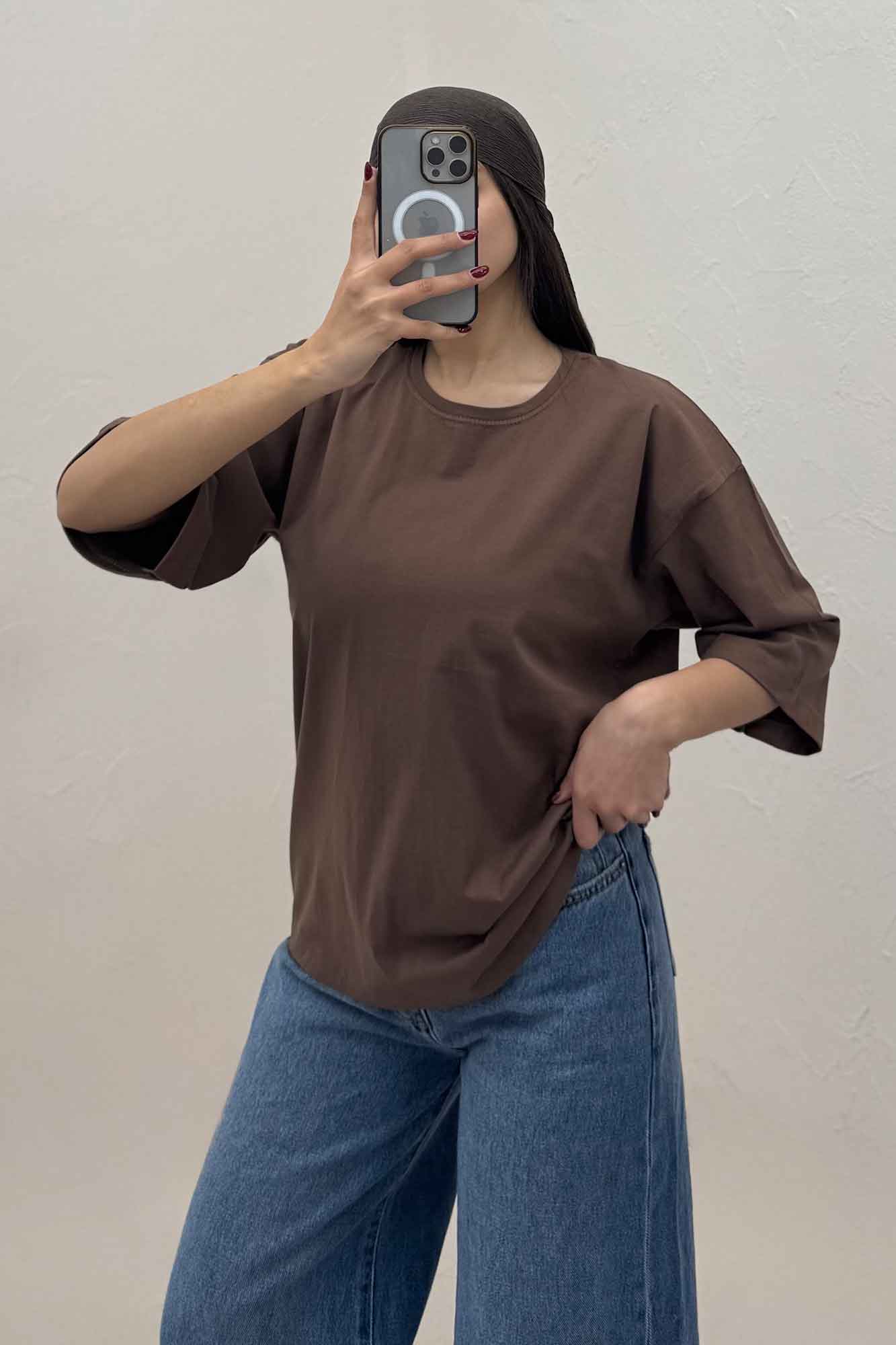 تیشرت ساده باکسی روبان کد 301