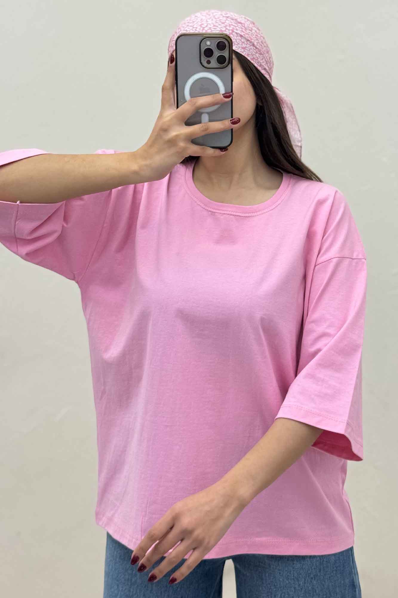 تیشرت ساده باکسی روبان کد 301