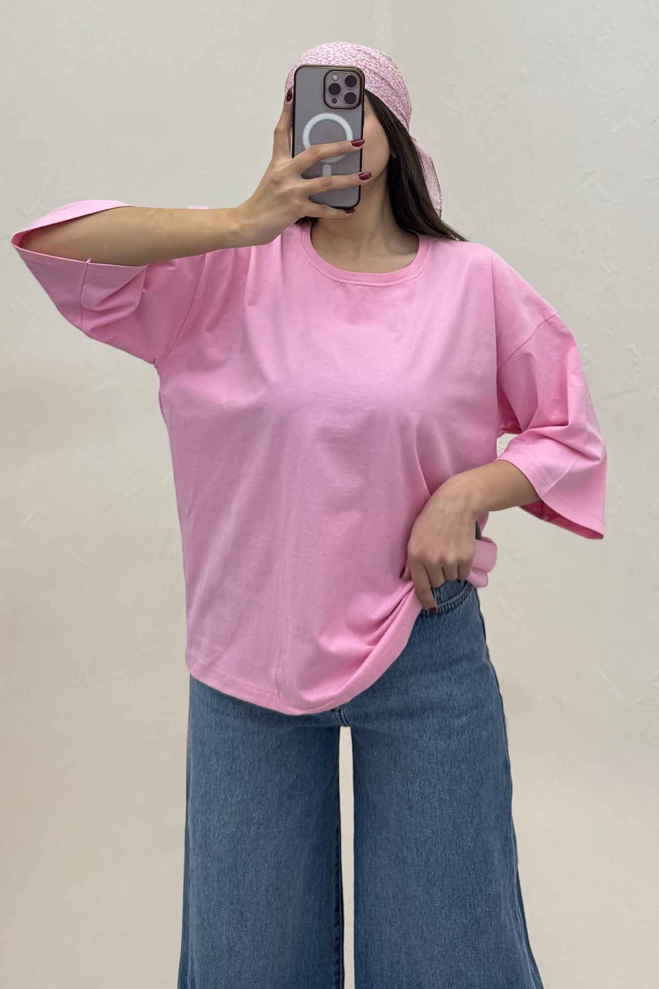 تیشرت ساده باکسی روبان کد 301