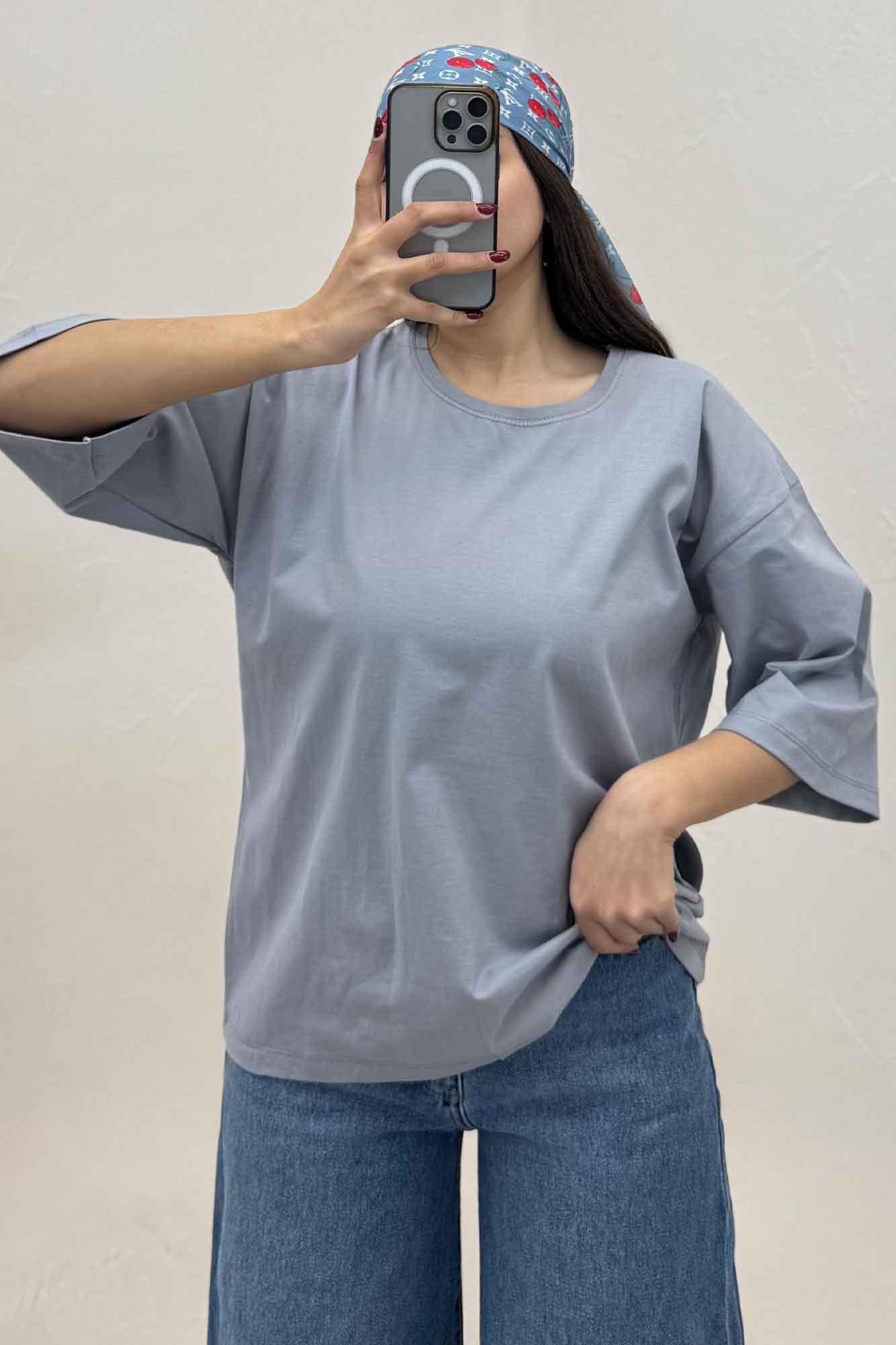 تیشرت ساده باکسی روبان کد 301