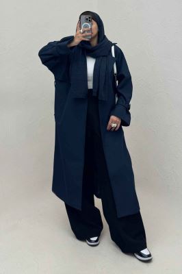 بارانی بلند آستردار آستین پاگن