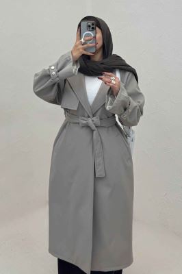 بارانی بلند آستردار آستین پاگن