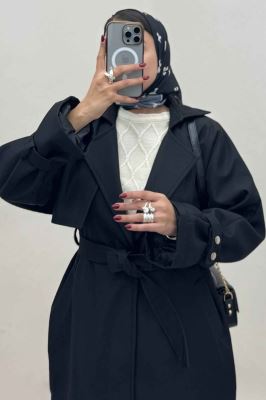 بارانی بلند آستردار آستین پاگن