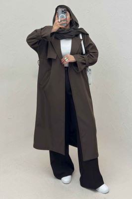 بارانی بلند آستردار آستین پاگن