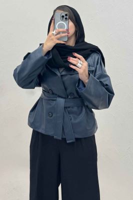 کت چرم یقه ایستاده 