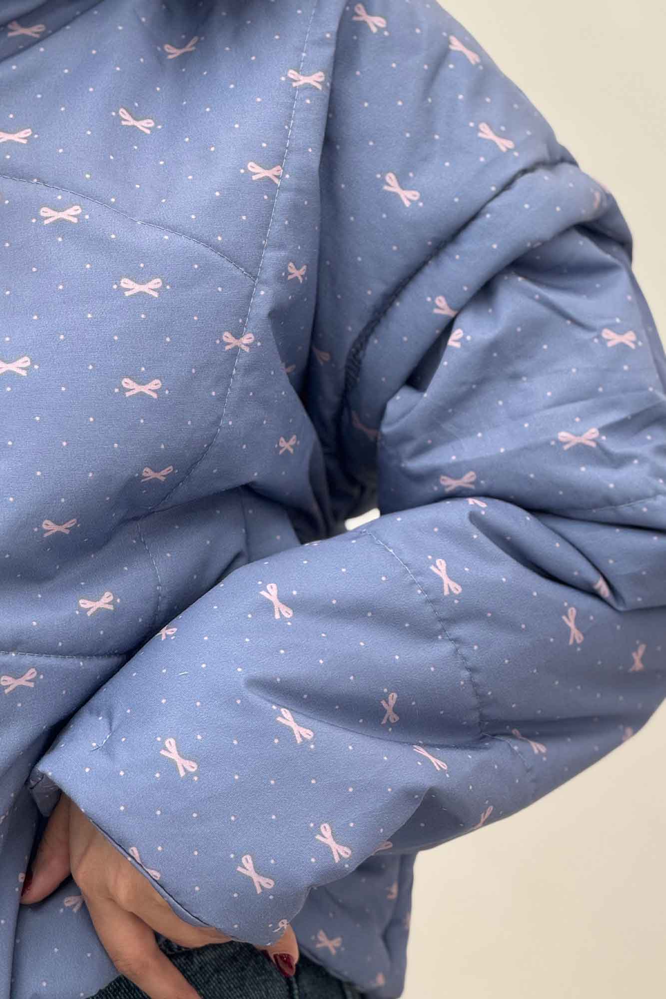 کاپشن پافری کلاهدار طرح پاپیون کد 439