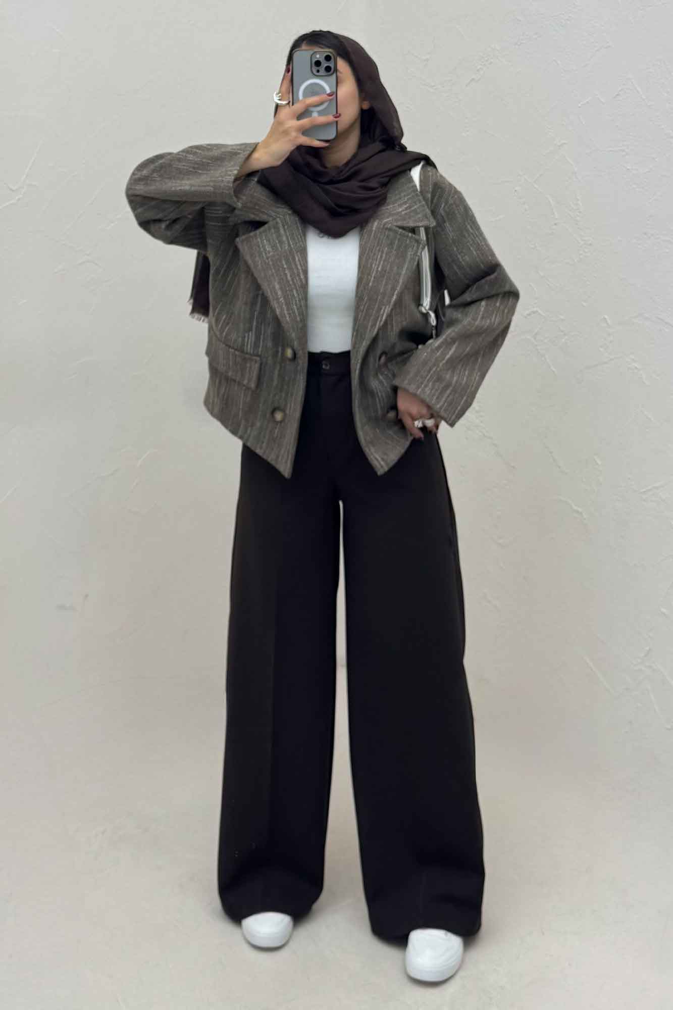 کت فوتر خط چین آستردار در جیب پیله