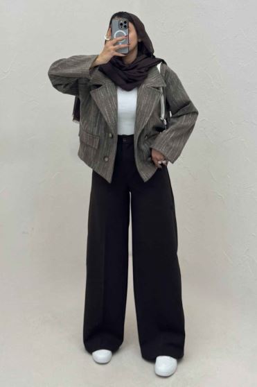 کت فوتر خط چین آستردار در جیب پیله