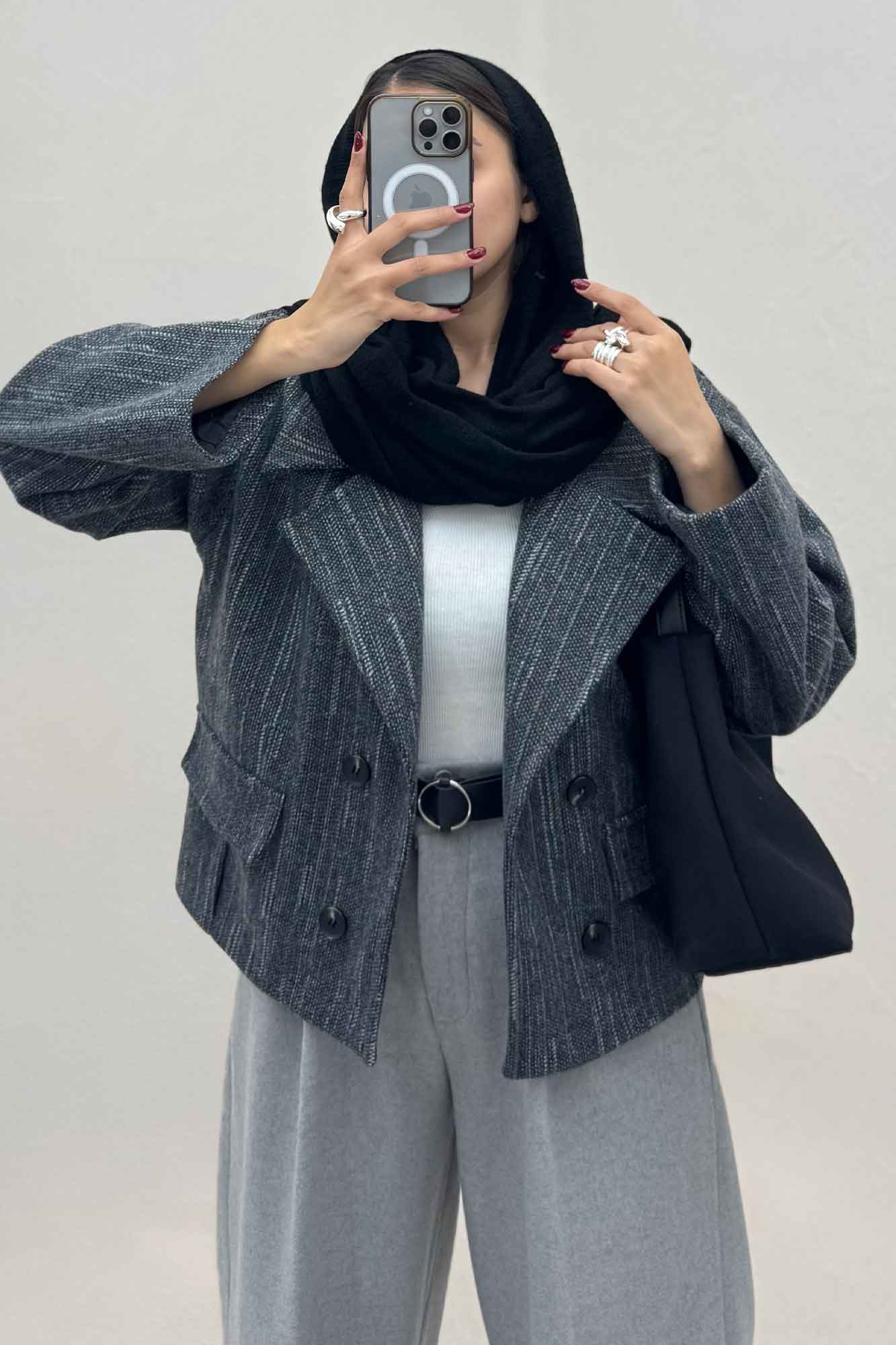 کت فوتر خط چین آستردار در جیب پیله