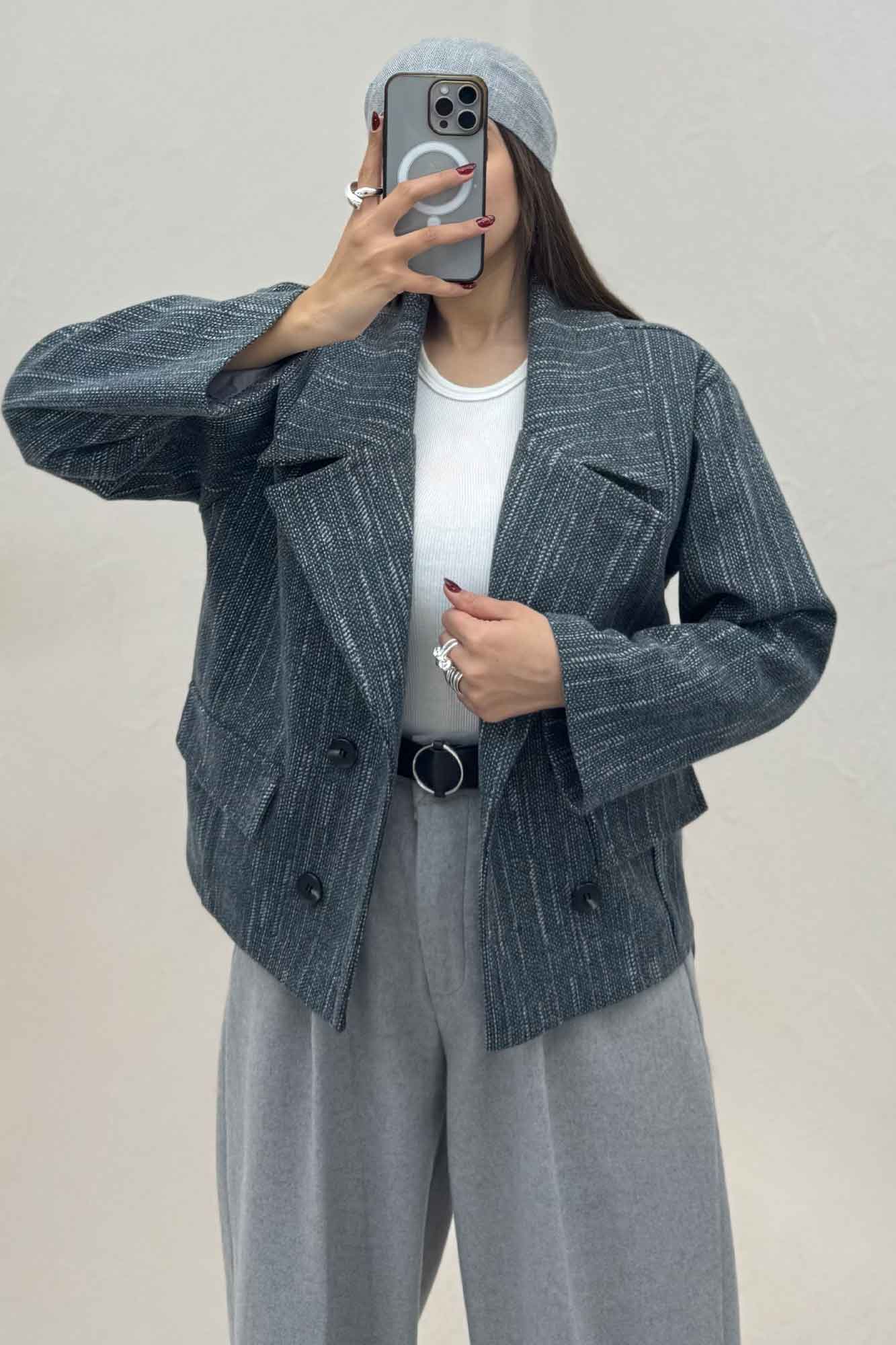 کت فوتر خط چین آستردار در جیب پیله