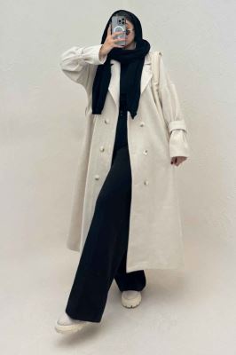 پالتو بلند فوتر کجراه آستردار TRAFEL