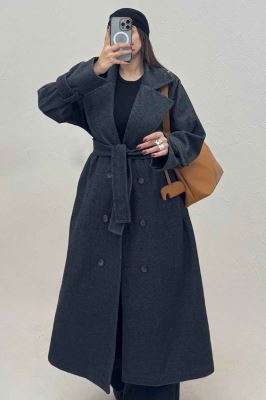 پالتو بلند فوتر کجراه آستردار TRAFEL