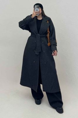 پالتو بلند فوتر کجراه آستردار TRAFEL