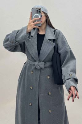 پالتو بلند فوتر کجراه آستردار TRAFEL