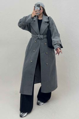 پالتو بلند فوتر کجراه آستردار TRAFEL