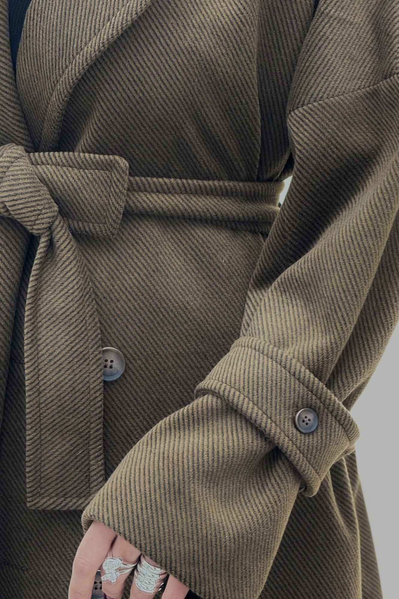 پالتو بلند فوتر کجراه آستردار TRAFEL