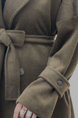 پالتو بلند فوتر کجراه آستردار TRAFEL