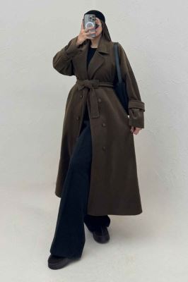 پالتو بلند فوتر کجراه آستردار TRAFEL