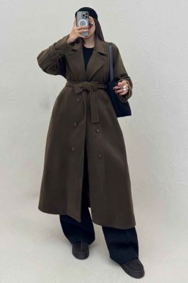 پالتو بلند فوتر کجراه آستردار TRAFEL