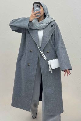 پالتو فوتر بلند پشت چاکدار FASHION