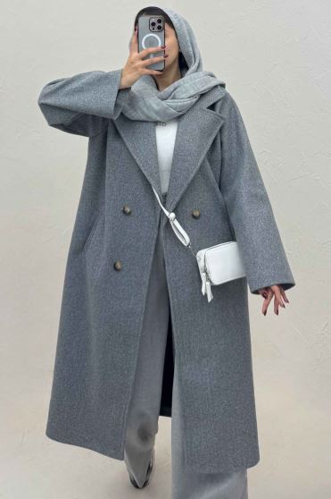 پالتو فوتر بلند پشت چاکدار FASHION