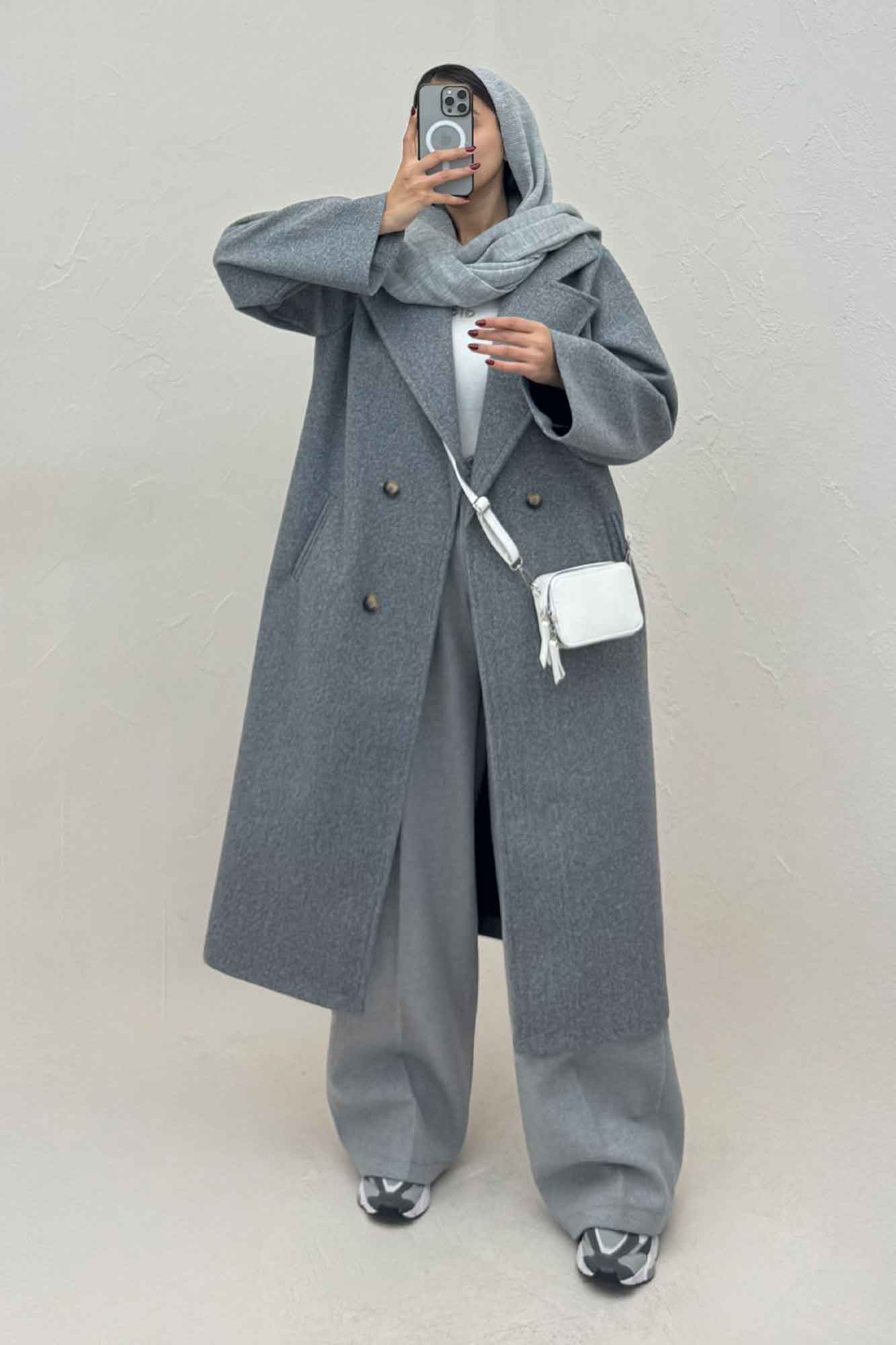 پالتو فوتر بلند پشت چاکدار FASHION