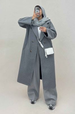 پالتو فوتر بلند پشت چاکدار FASHION