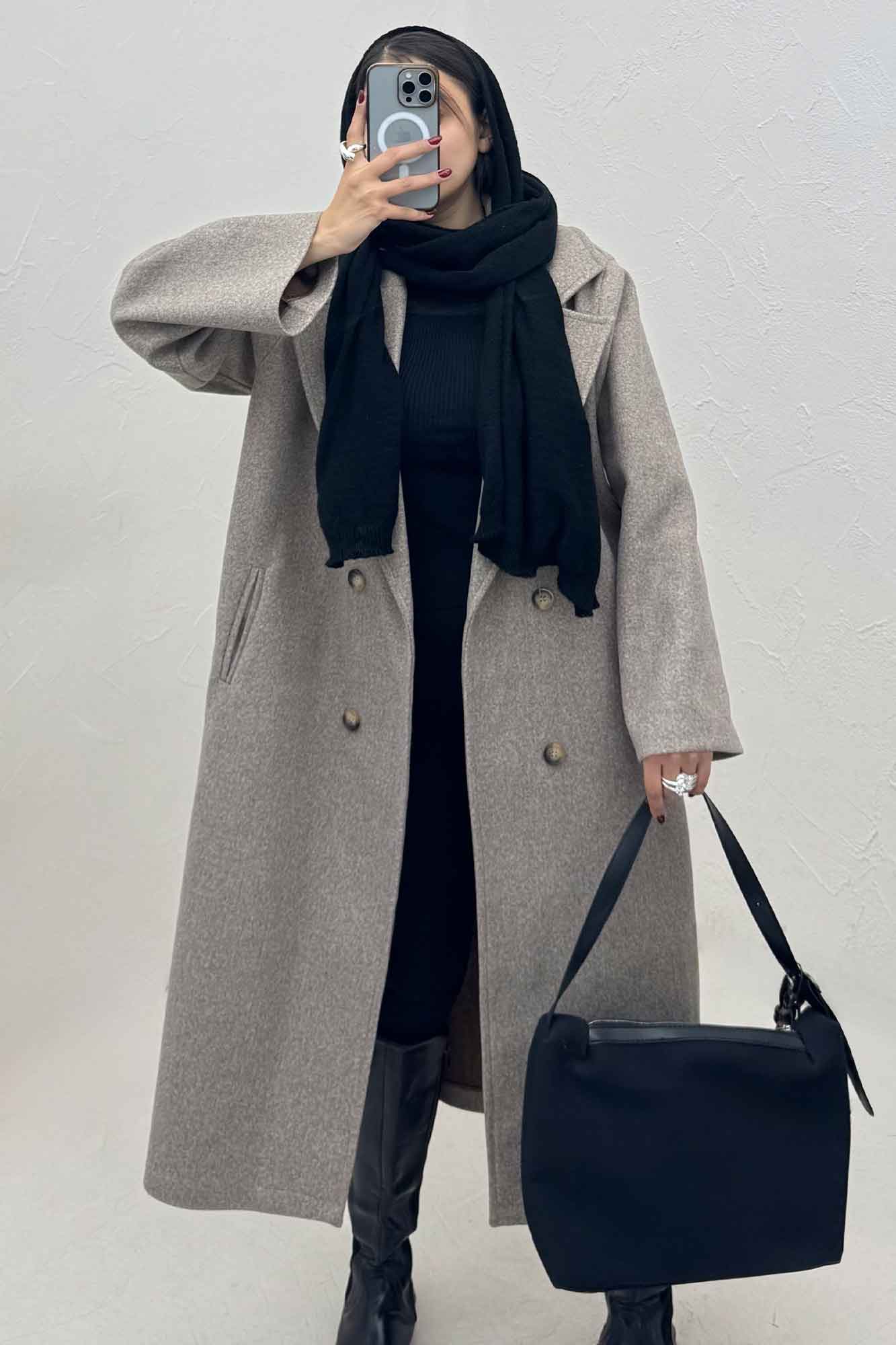 پالتو فوتر بلند پشت چاکدار FASHION