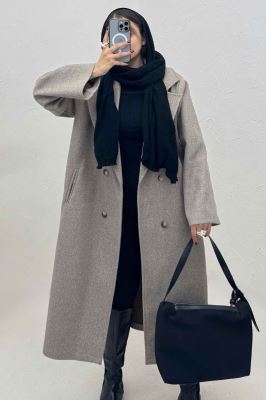 پالتو فوتر بلند پشت چاکدار FASHION