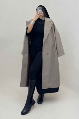 پالتو فوتر بلند پشت چاکدار FASHION