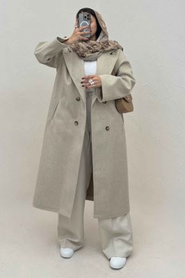 پالتو فوتر بلند پشت چاکدار FASHION