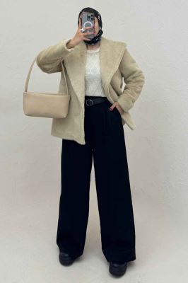 کت پوست آستردار یقه شالی