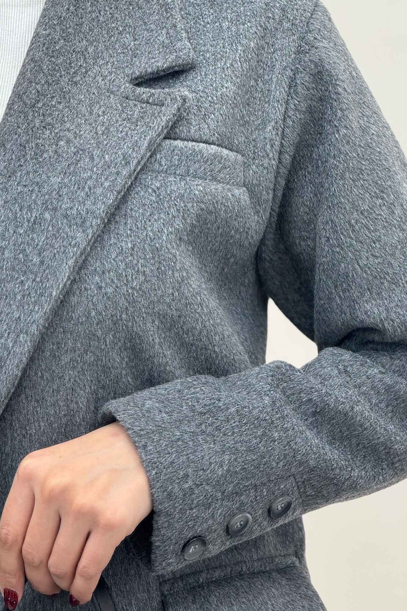 پالتو موهر سه جیب آستردار دو دکمه