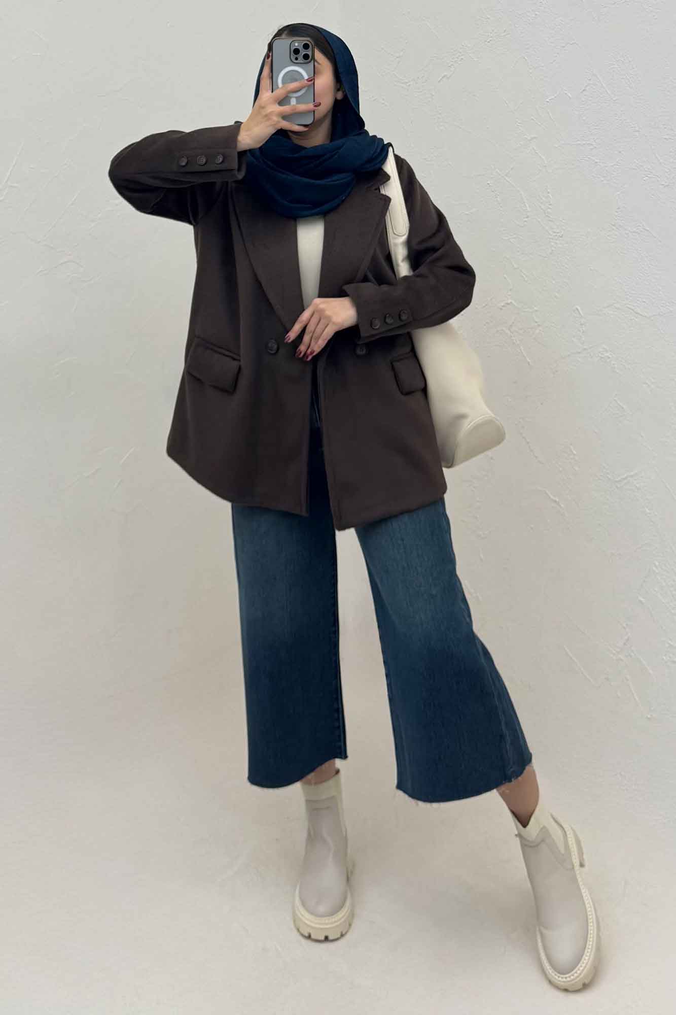 پالتو موهر سه جیب آستردار دو دکمه