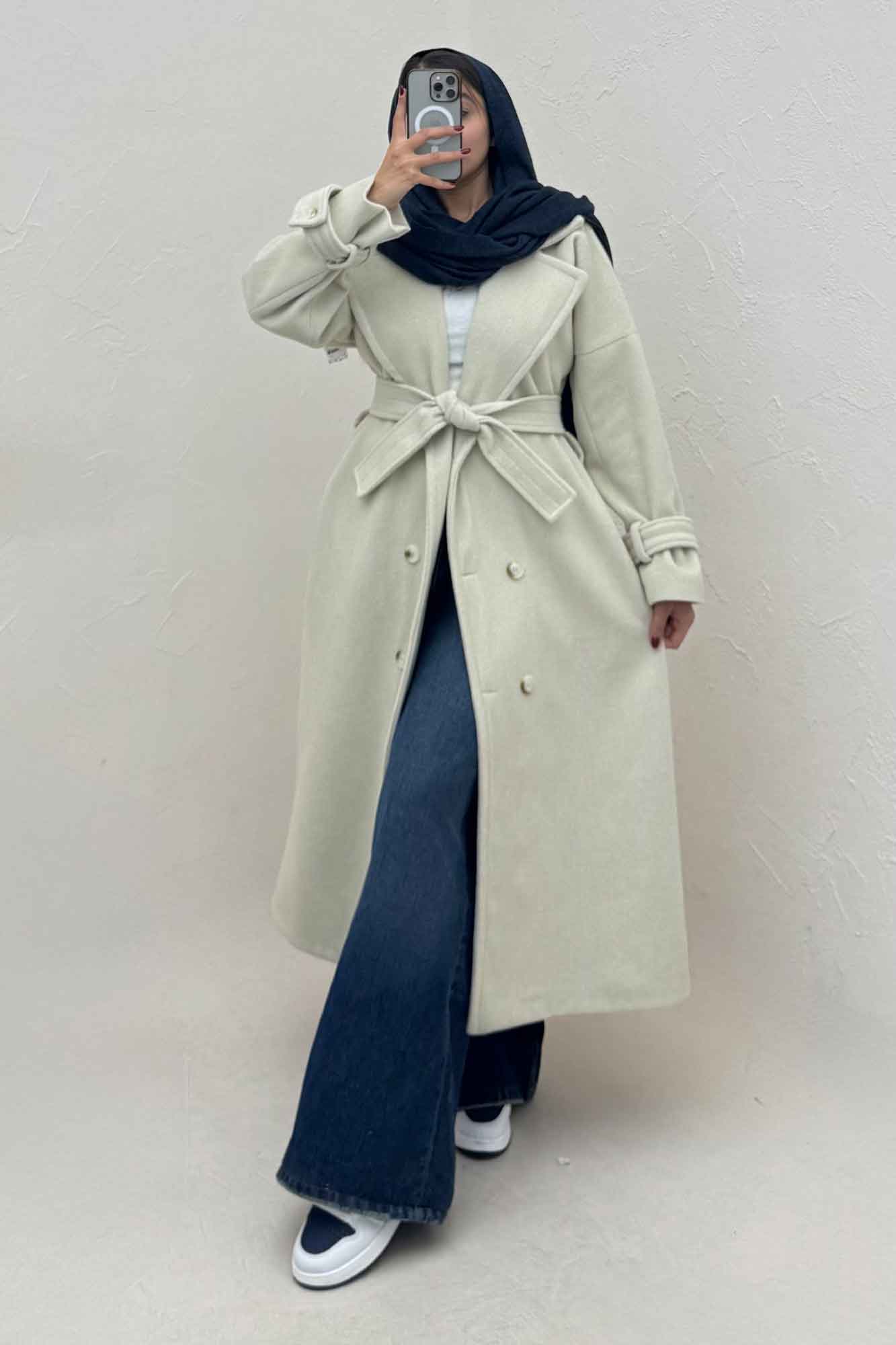 پالتو فوتر کشمیر آستردار سر آستین بند