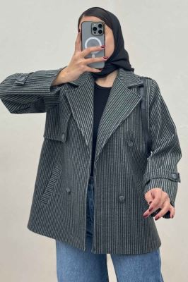 کت فوتر زنجیری آستردار دو جیب خطی