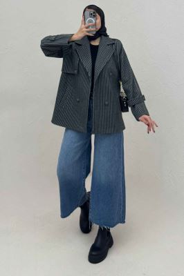 کت فوتر زنجیری آستردار دو جیب خطی