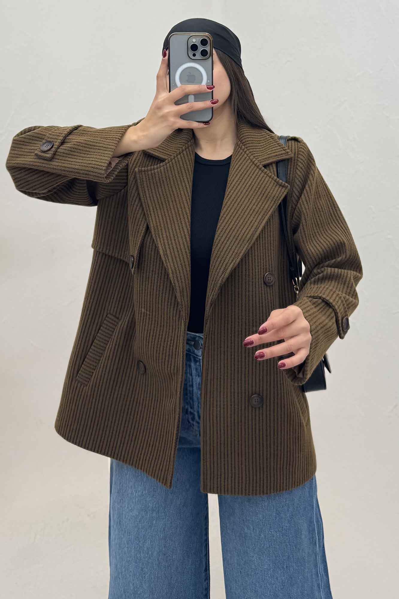 کت فوتر زنجیری آستردار دو جیب خطی