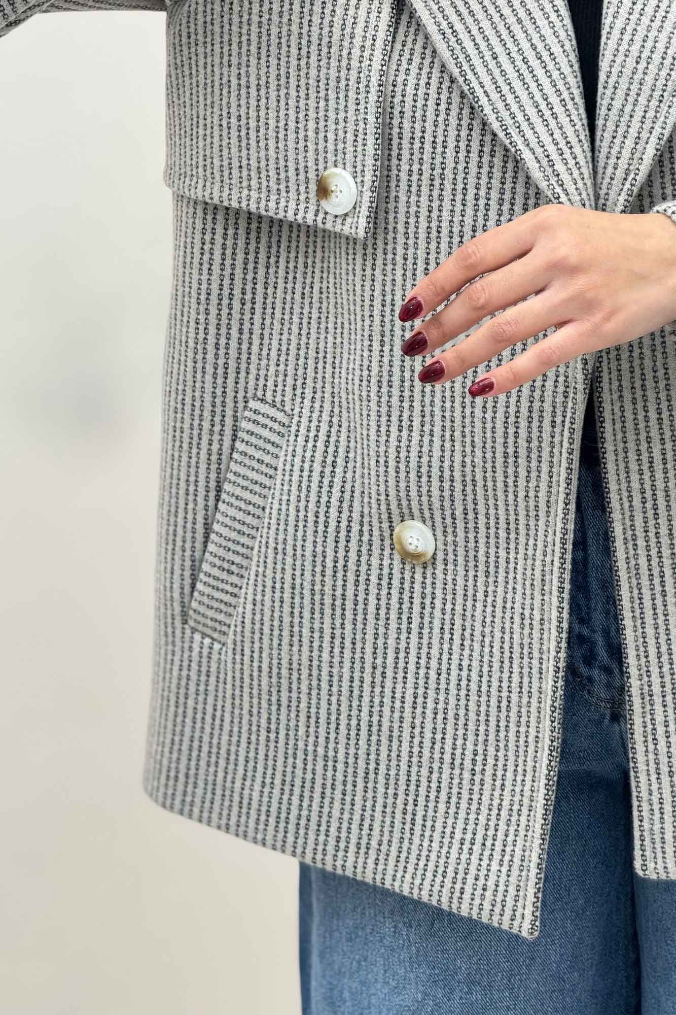 کت فوتر زنجیری آستردار دو جیب خطی