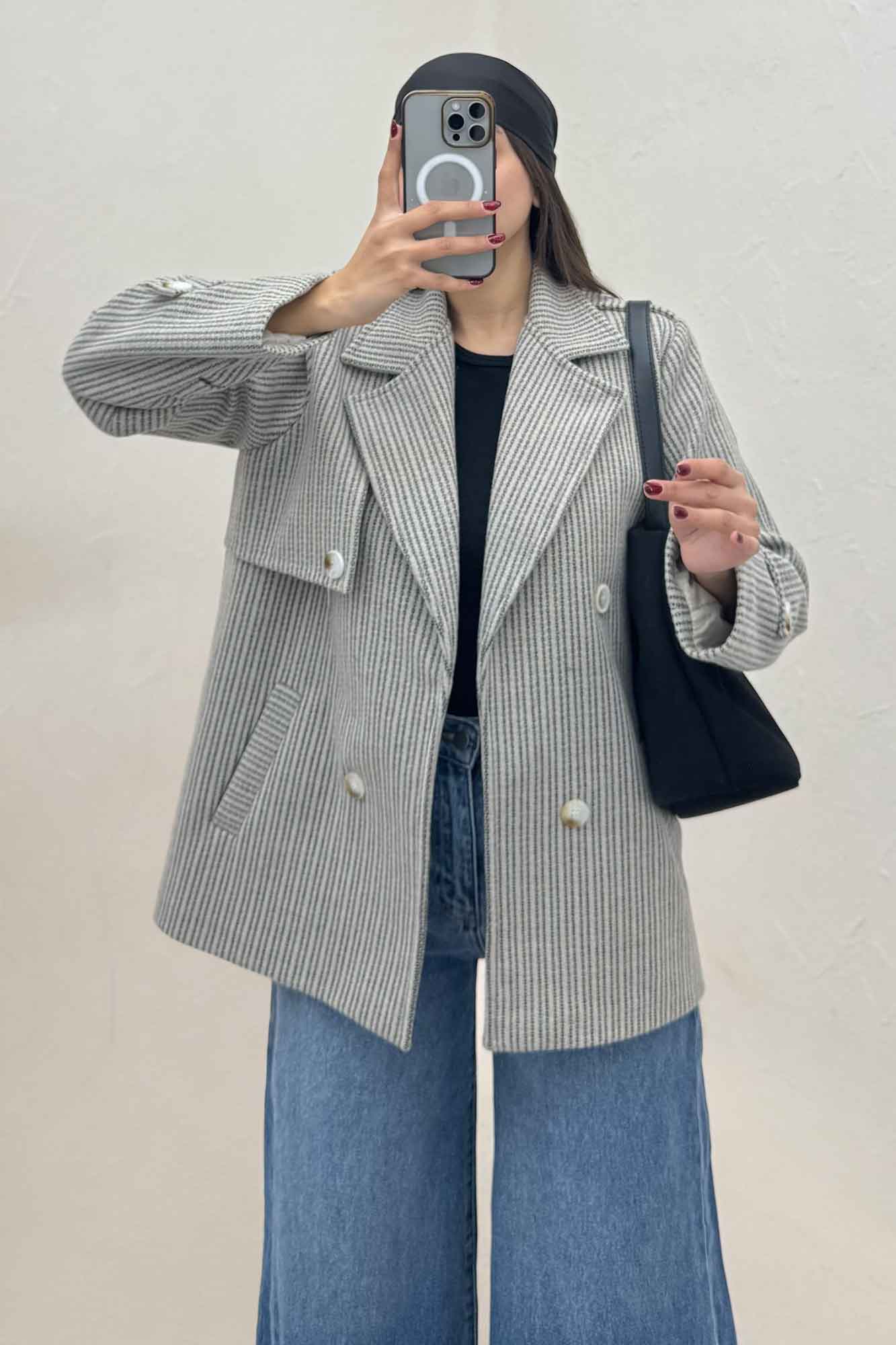 کت فوتر زنجیری آستردار دو جیب خطی