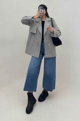 کت فوتر زنجیری آستردار دو جیب خطی