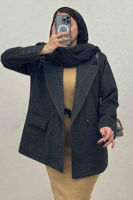 کت فوتر کجراه مخملی آستردار سه جیب 