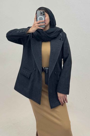 کت فوتر کجراه مخملی سه جیب