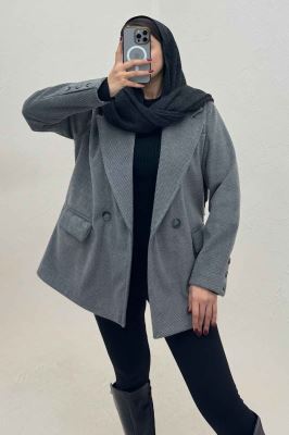 کت فوتر کجراه مخملی آستردار سه جیب 