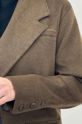 کت فوتر کجراه مخملی آستردار سه جیب 