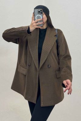 کت فوتر کجراه مخملی آستردار سه جیب 