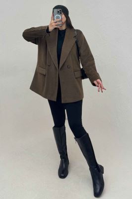 کت فوتر کجراه مخملی آستردار سه جیب 